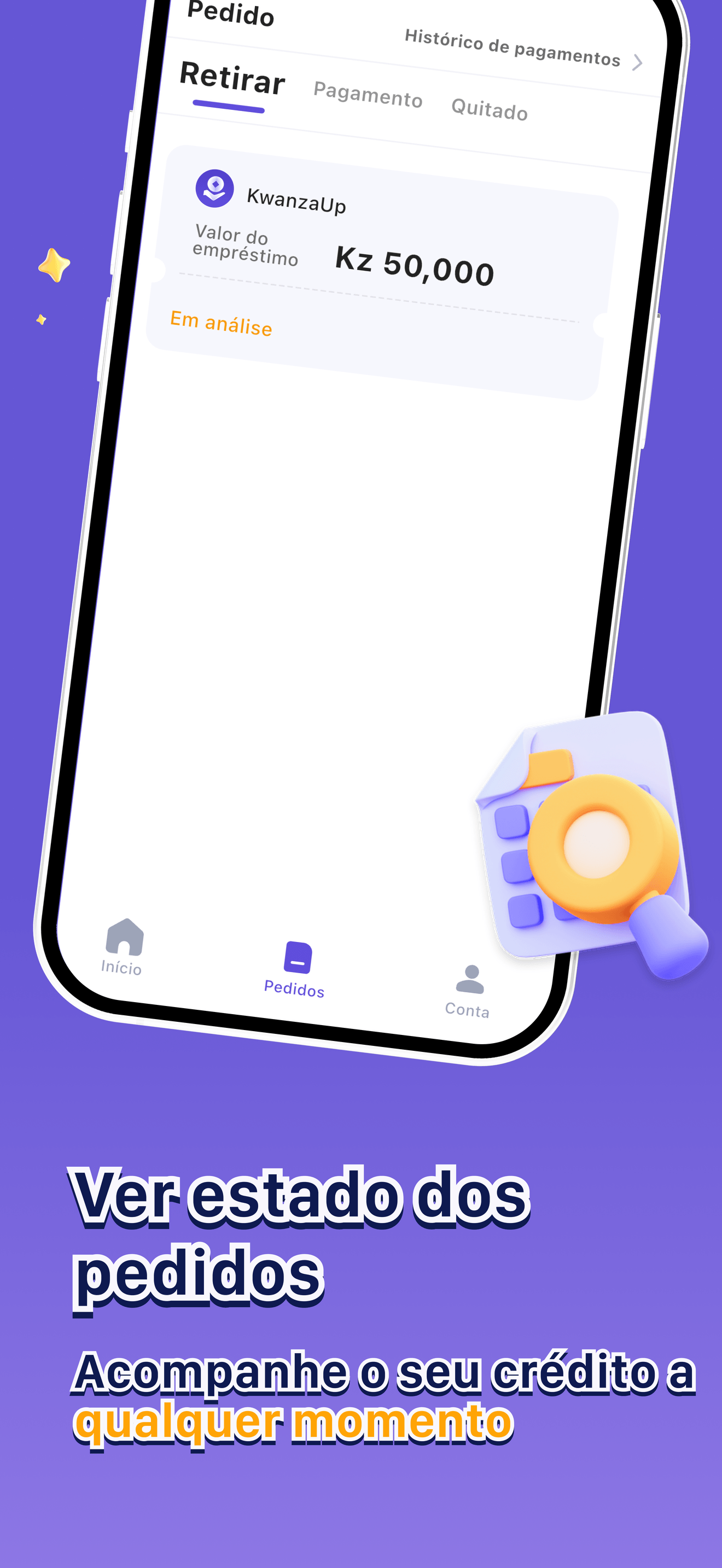 KwanzaUp credit status screen